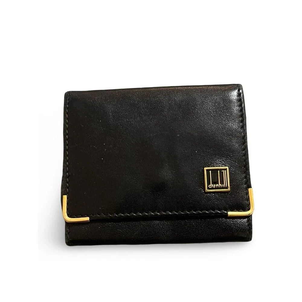 Dunhill Black Leather Mens/Womens Coin Case Pouch